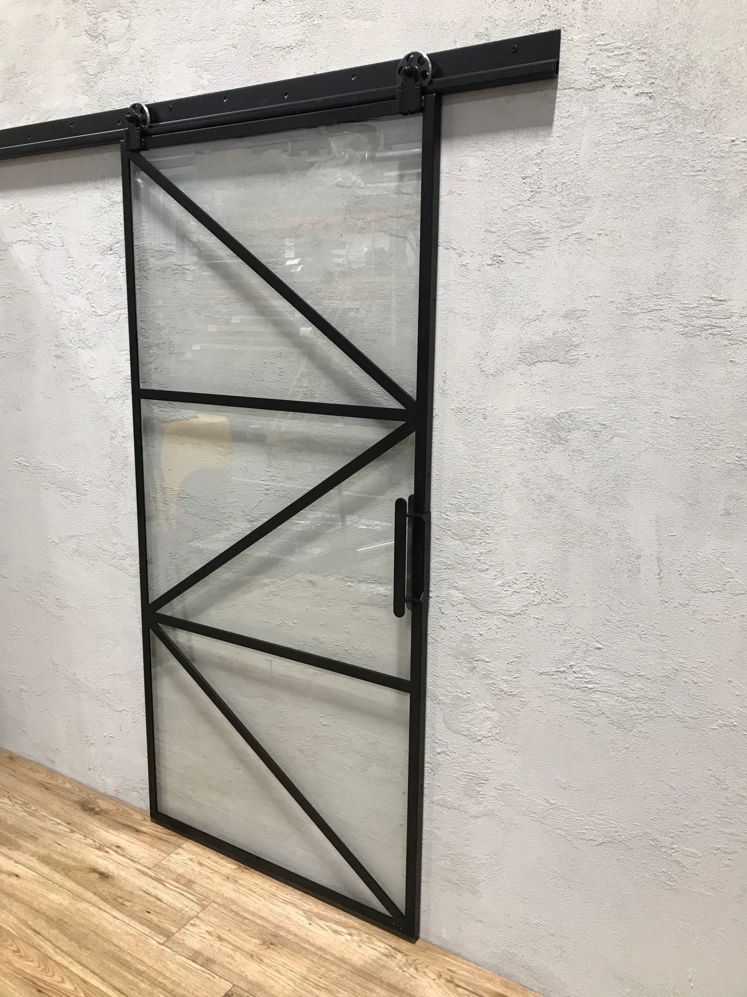 metalowe drzwi przesuwne ze szkłem Icon Concept standard